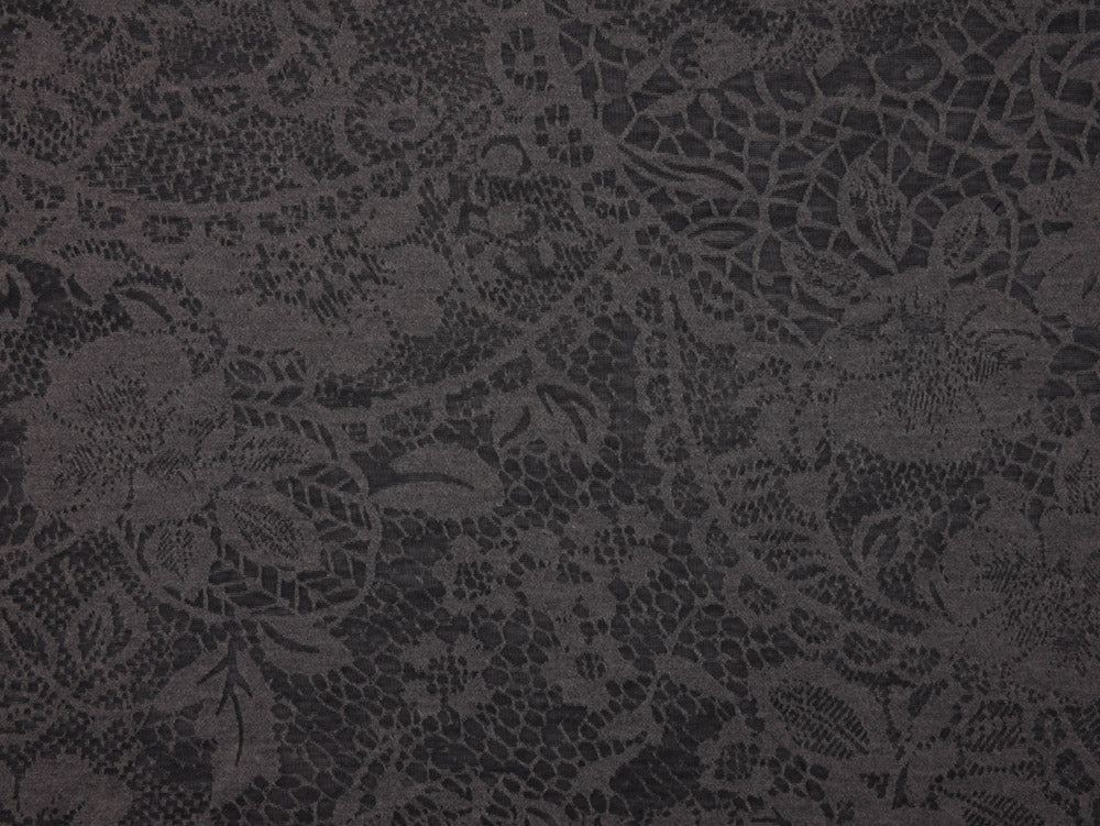 Single jersey Devore' Print Fabric - Charcoal
