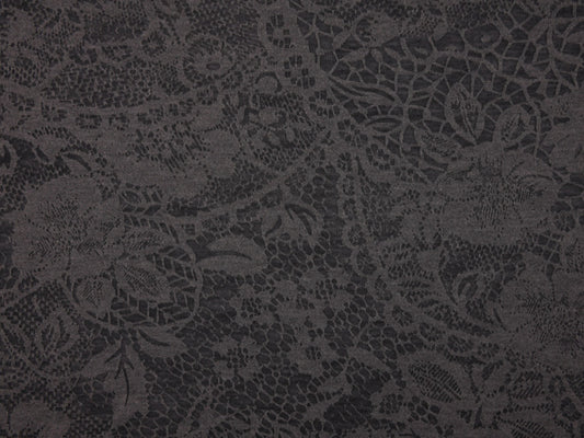 Single jersey Devore' Print Fabric - Charcoal