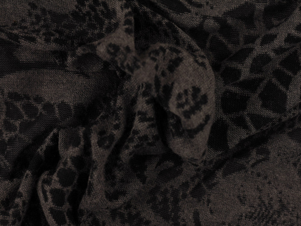 Single jersey Devore' Print Fabric - Charcoal
