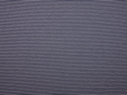 Single Jersey Stripe fabric - Navy/White