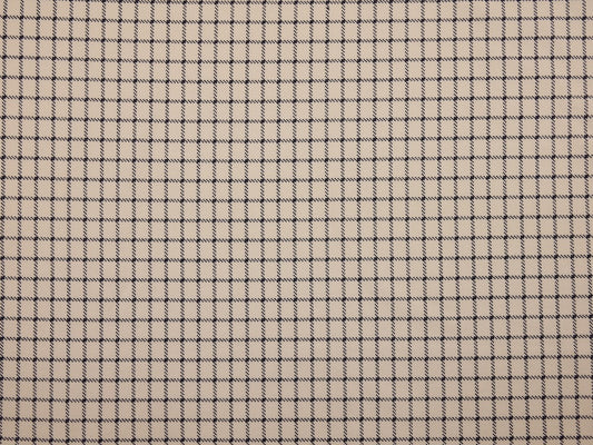 Double Jersey Ponti Fabric - Cream with Navy check