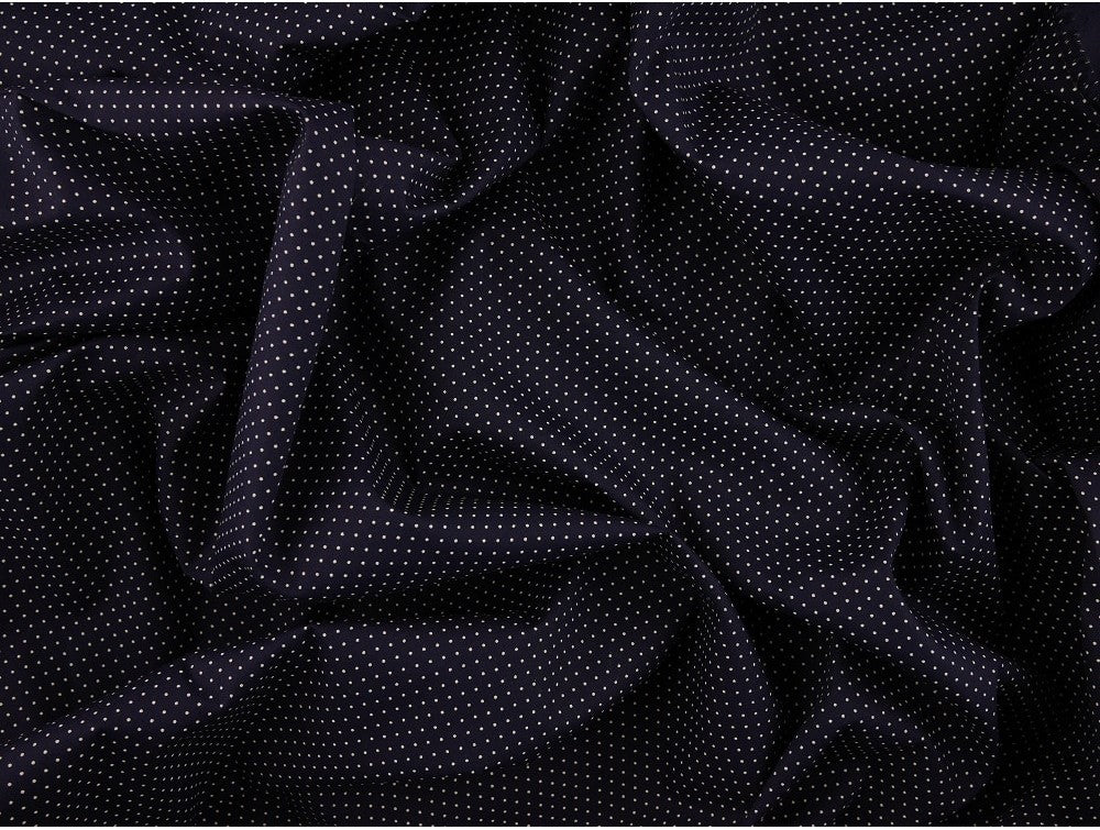 Printed Cotton Lawn - White Spot on Navy