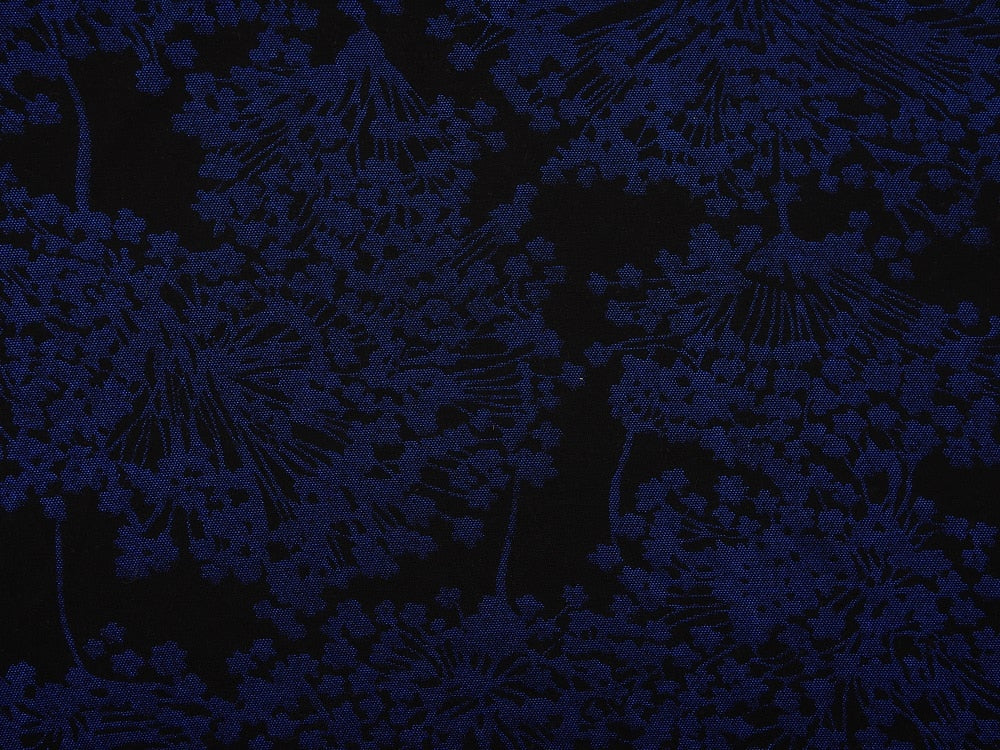 Foil Printed Viscose Jersey Fabric - Royal On black