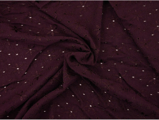 Nottingham Lace Fabric - Aubergine