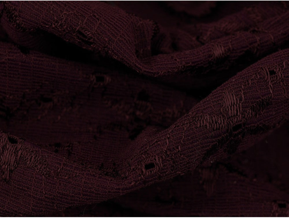 Nottingham Lace Fabric - Aubergine