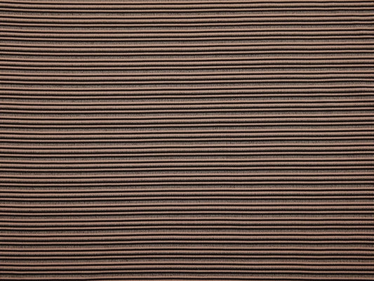 Double Jersey Ottoman Rib Stripe Fabric - Pink/Black/Grey