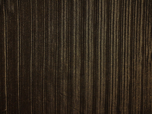 Pleated Foil Print Fabric - Gold On Black