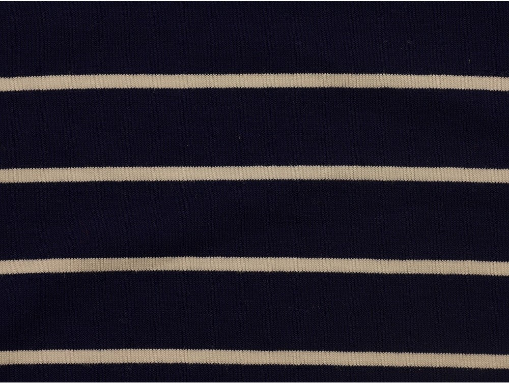 Single Jersey Stripe Fabric - Navy/White