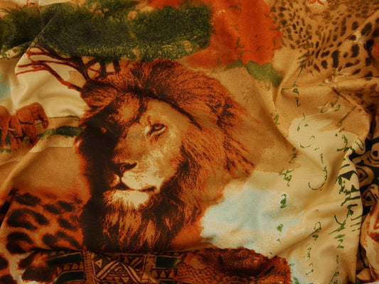 Printed Viscose Jersey Fabric - Safari