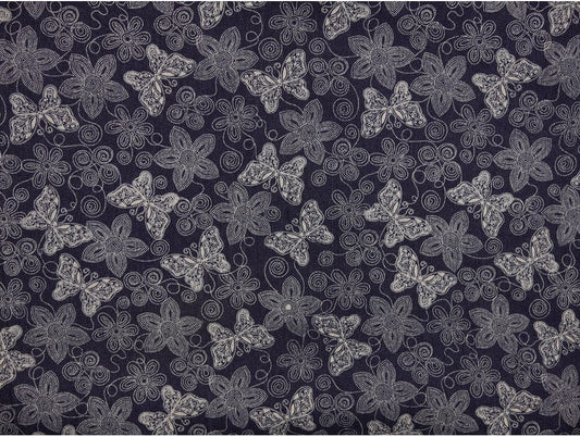 Printed Stretch Denim Fabric