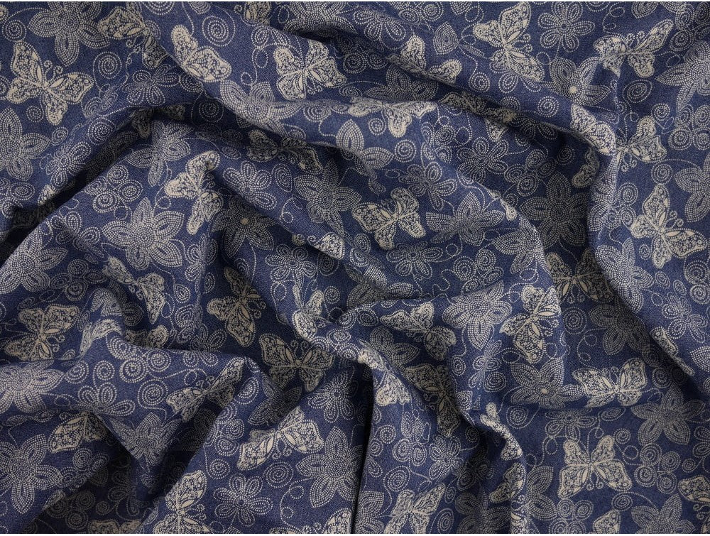 Printed Stretch Denim Fabric