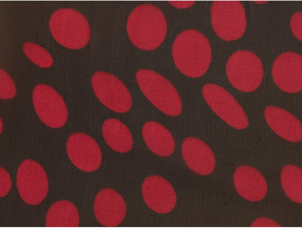 Printed Chiffon Fabric - Cerise Spot on Black