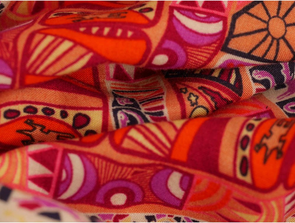 Panama Viscose Fabric Egyptian Geometric