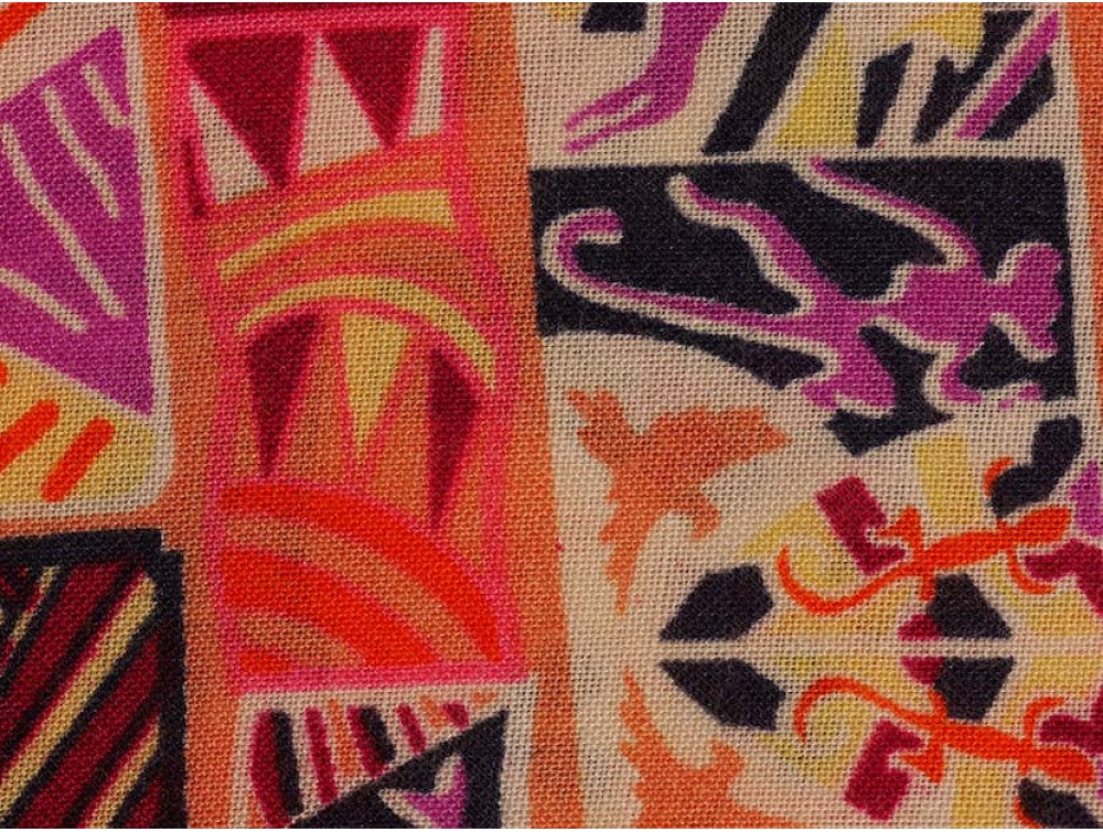 Panama Viscose Fabric Egyptian Geometric