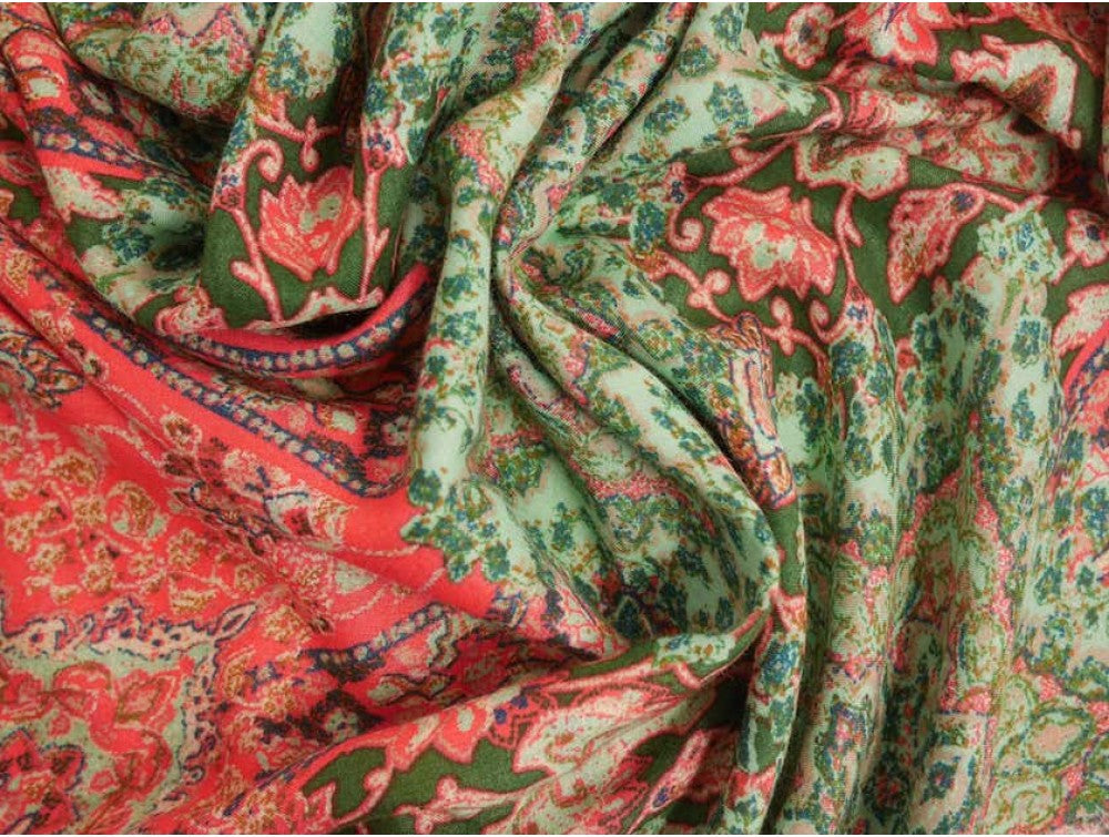 Panama Viscose Fabric - Bright Paisley Print