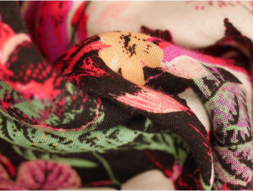 Panama Viscose Fabric - Lily Print
