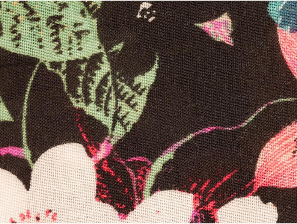 Panama Viscose Fabric - Lily Print