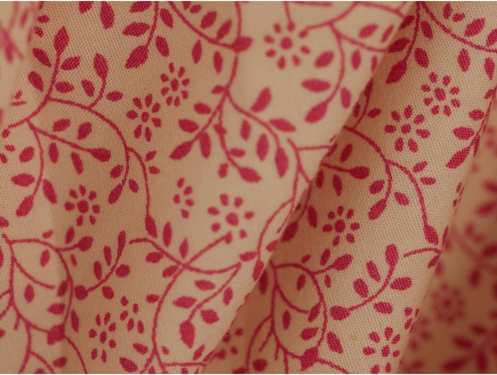 Printed Cotton Poplin - Pink Vines