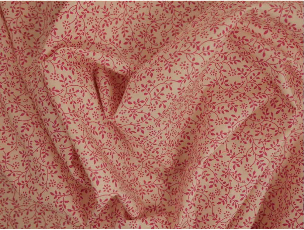 Printed Cotton Poplin - Pink Vines