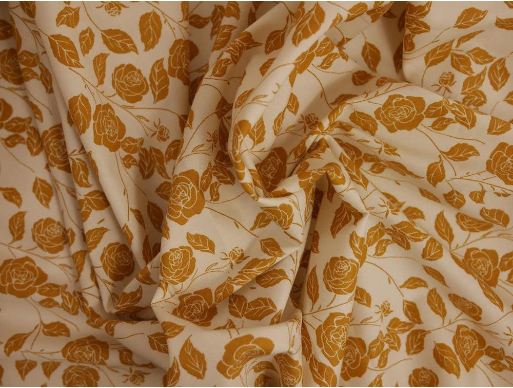 Printed Cotton Poplin - Golden Rose