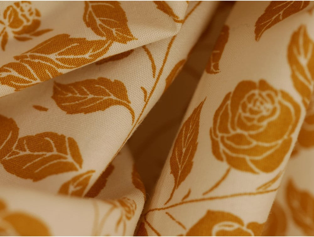 Printed Cotton Poplin - Golden Rose