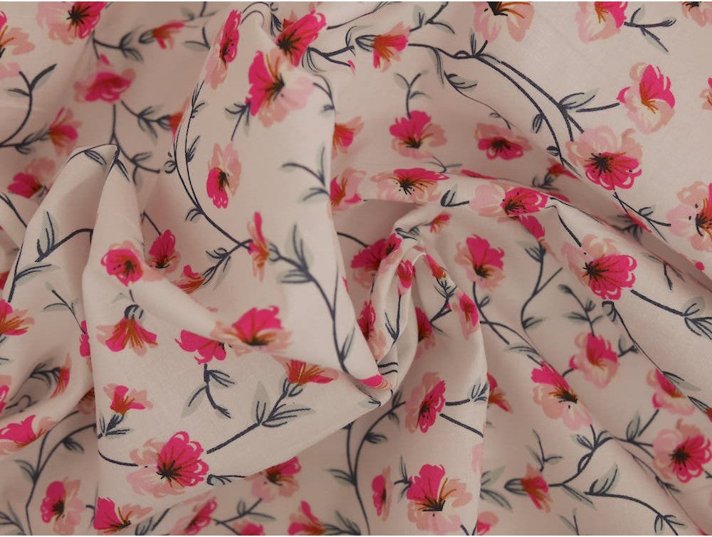 Printed Cotton Poplin - Peony Dream