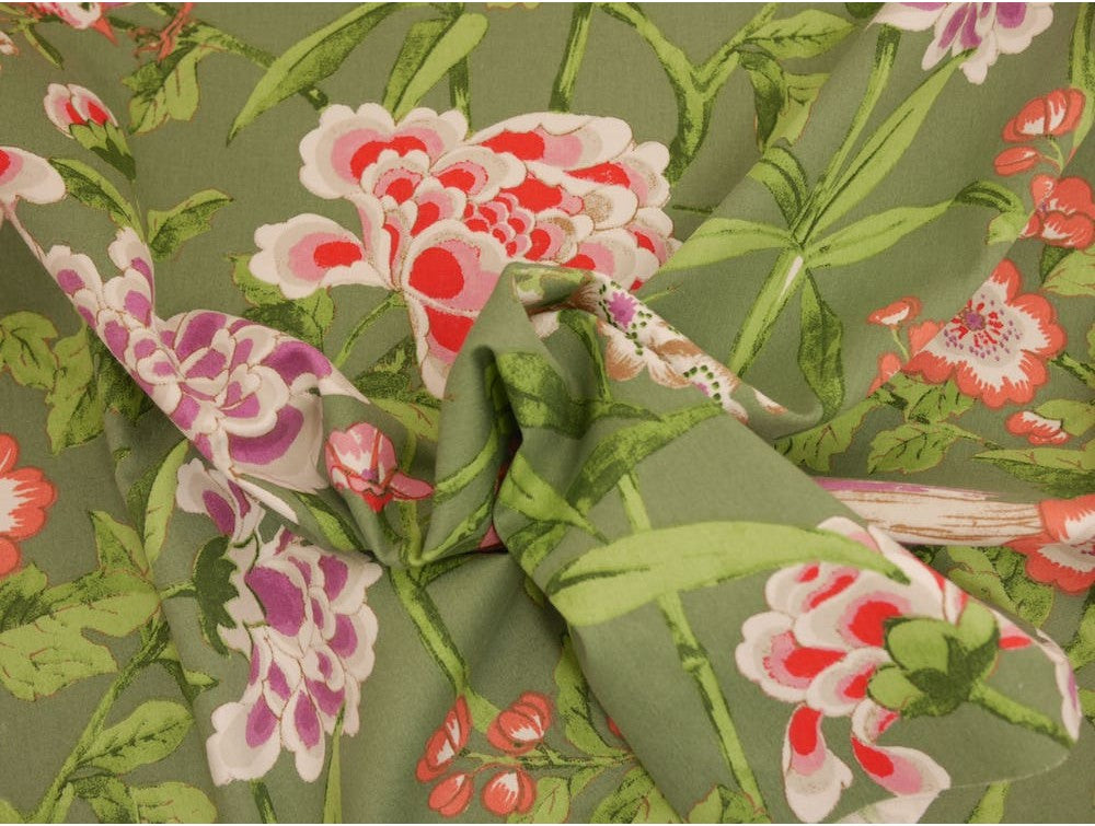 Polycotton Satin - Morgane Green 1.25 Metre Remnant