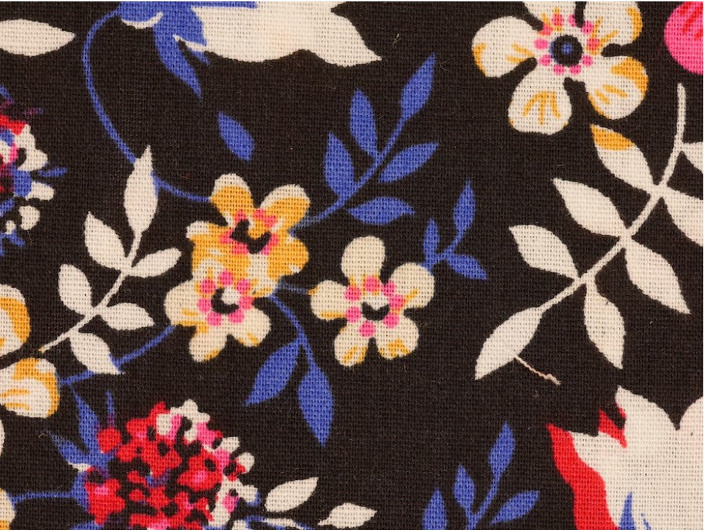 Printed Cotton Poplin - Black Forest Flowers