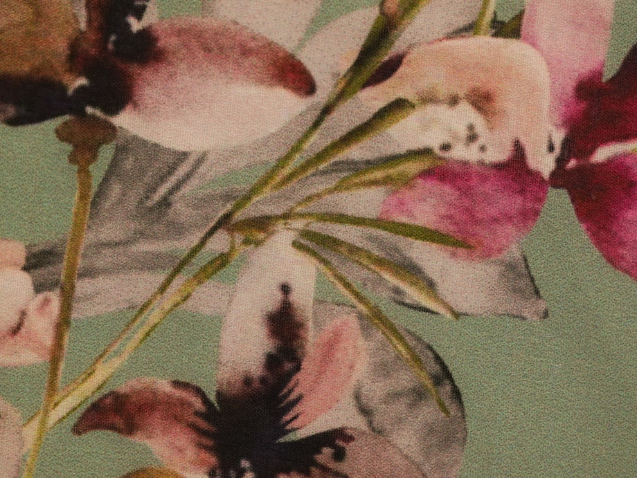 Printed Cotton lawn - Orchid bloom