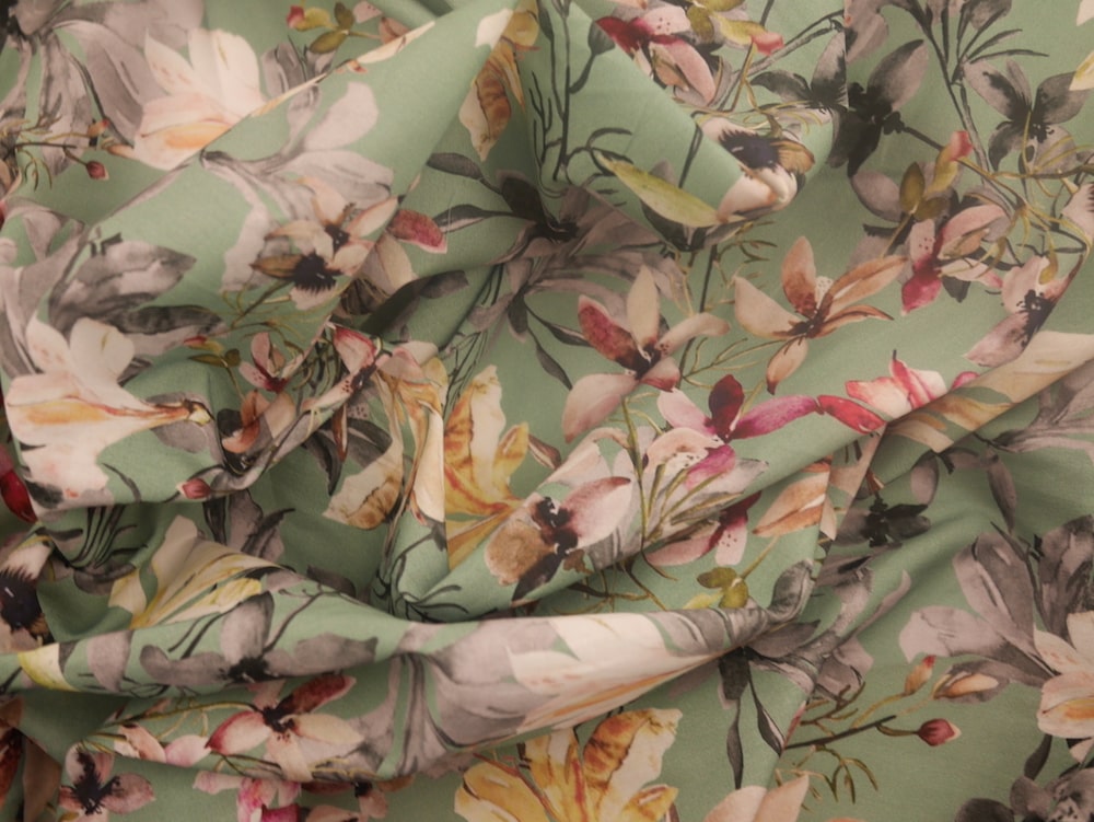 Printed Cotton lawn - Orchid bloom