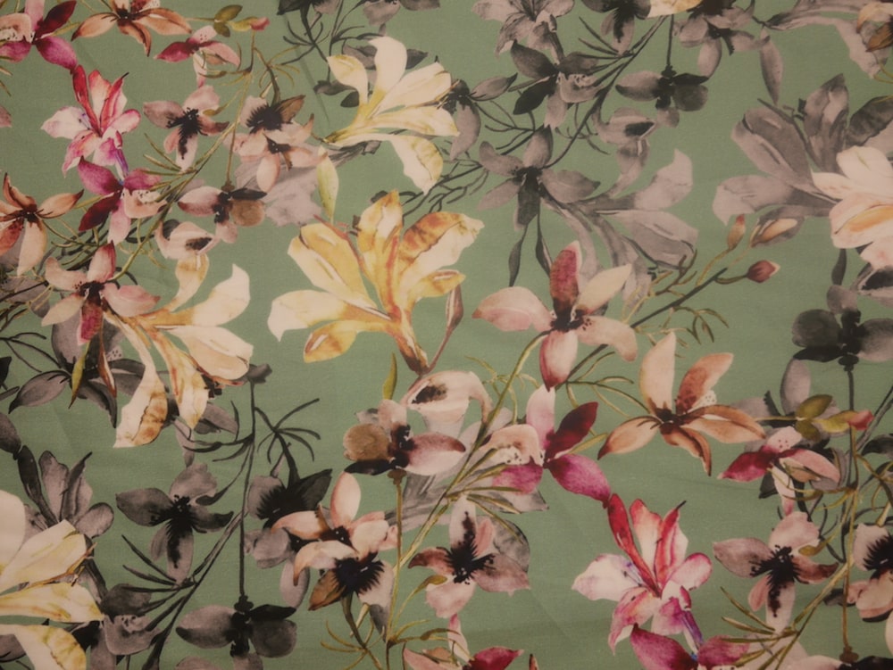 Printed Cotton lawn - Orchid bloom
