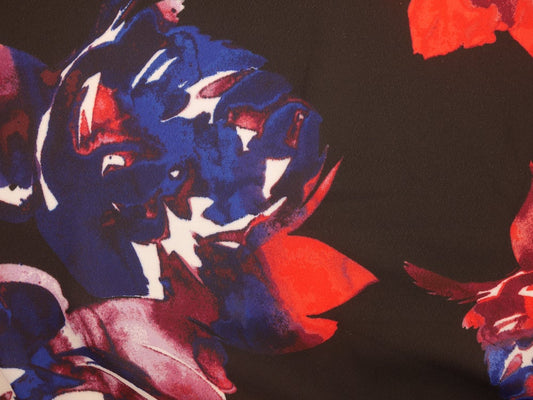 Woven Viscose Crepe - Abstract Rose