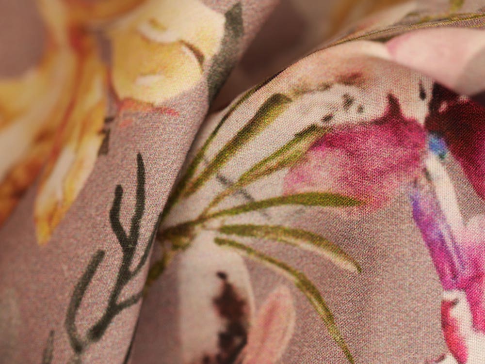 Printed Cotton lawn - Orchid bloom