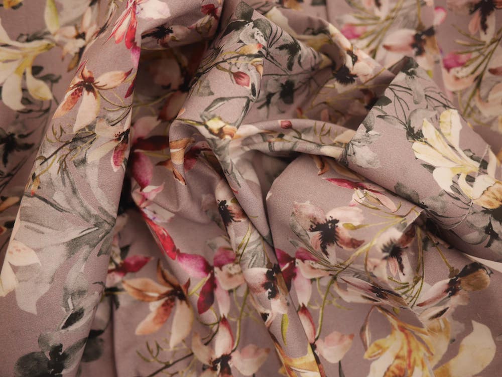 Printed Cotton lawn - Orchid bloom