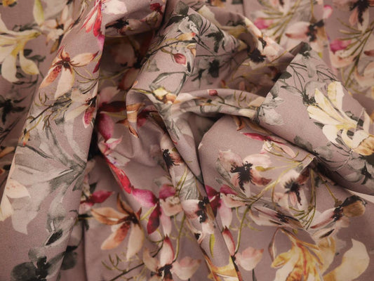 Printed Cotton lawn - Orchid bloom