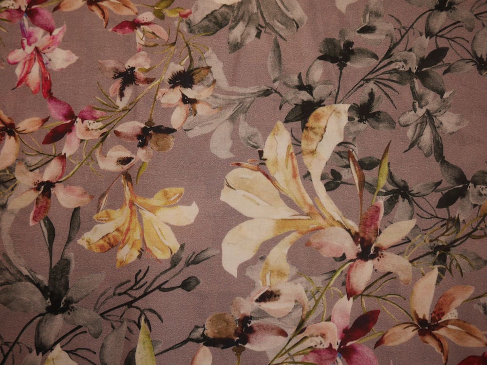 Printed Cotton lawn - Orchid bloom