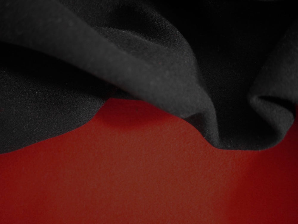 Wool Coating - Black/Red