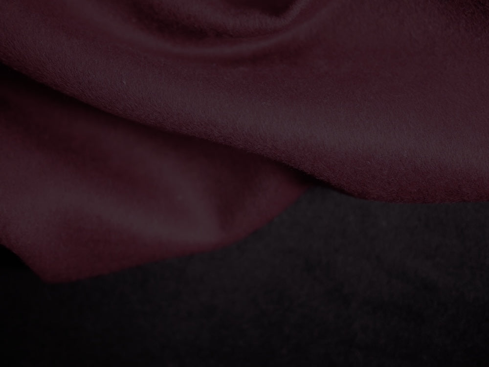 Wool Coating - Burgundy/Black