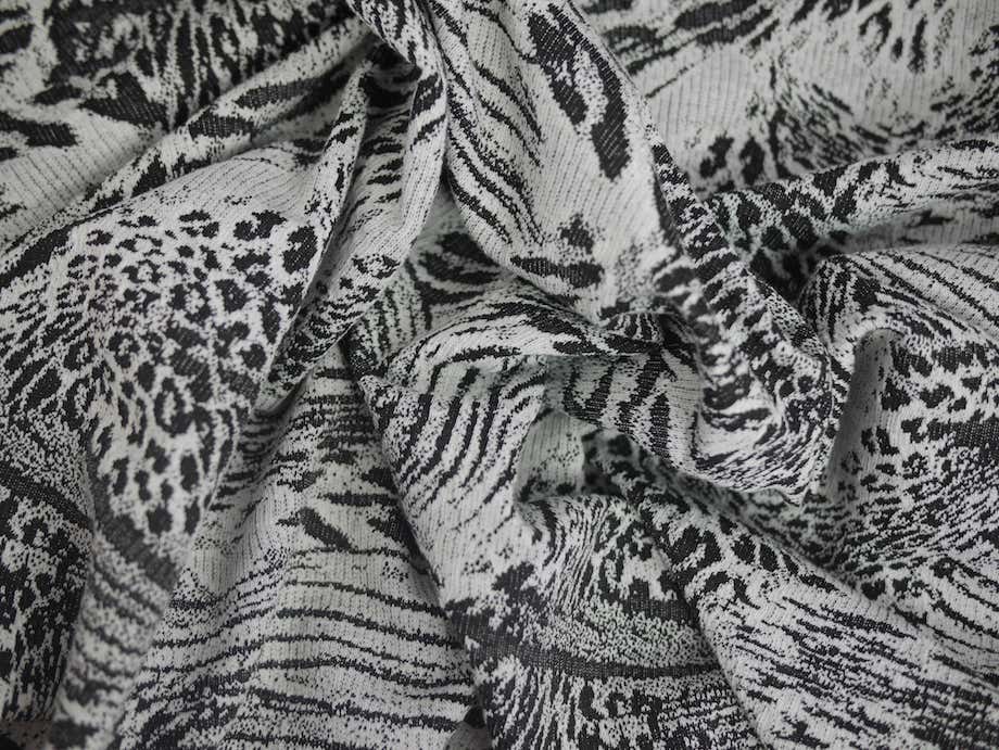 Double Jersey Polyester Viscose Jacquard Abstract