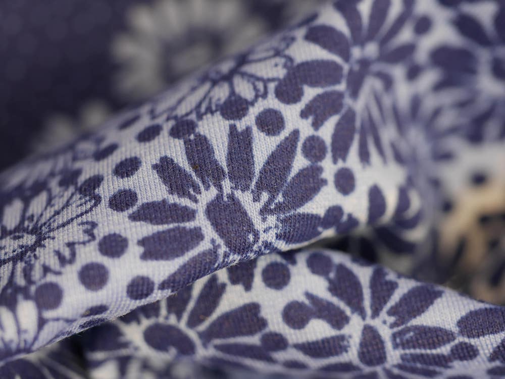 Cotton Elastane Blue Daisy