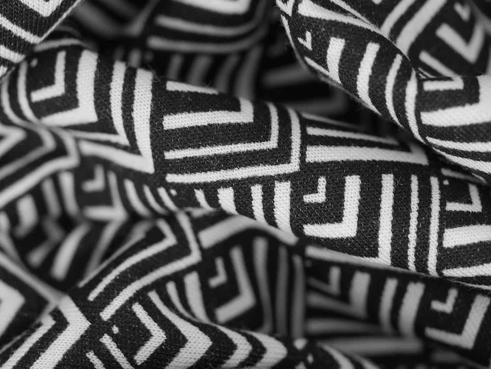 Printed Viscose Jersey Fabric - Abstract Optical Illusion