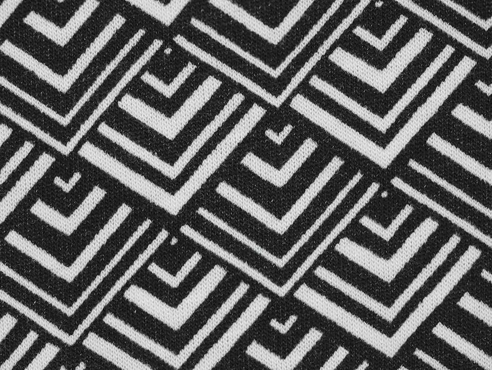 Printed Viscose Jersey Fabric - Abstract Optical Illusion