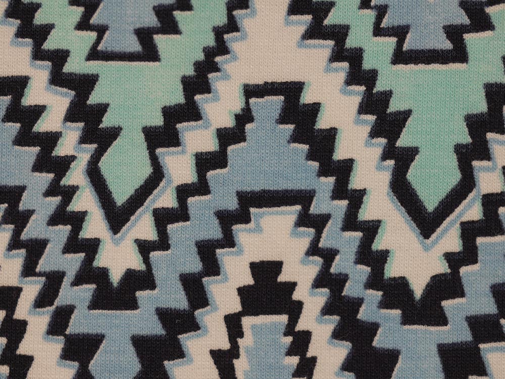 Printed Viscose Jersey Fabric - Abstract Aztec Print