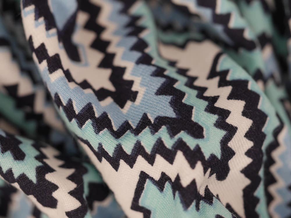 Printed Viscose Jersey Fabric - Abstract Aztec Print
