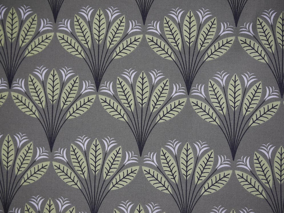 Printed Cotton Poplin - Peacock Leaf