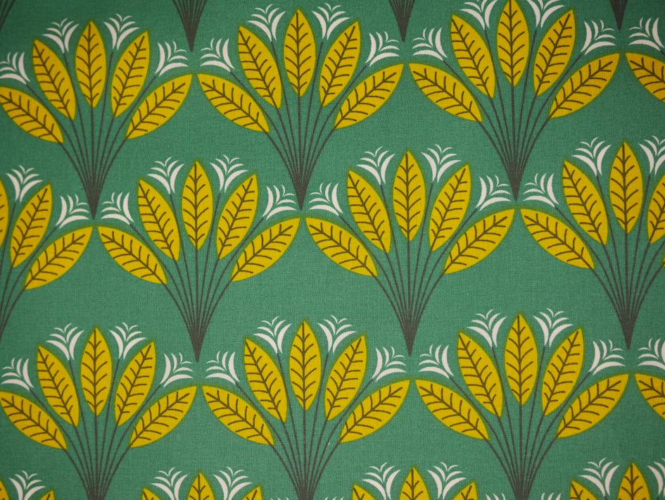 Printed Cotton Poplin - Peacock Leaf