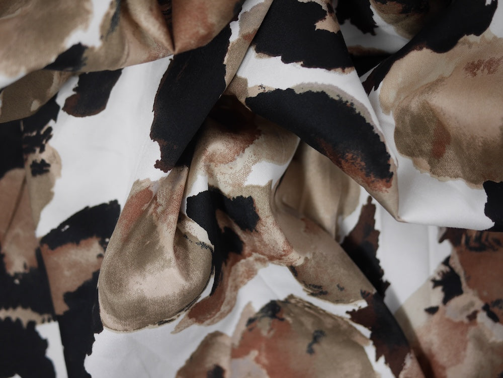 Stretch Satin Cotton - Abstract Polka Dots