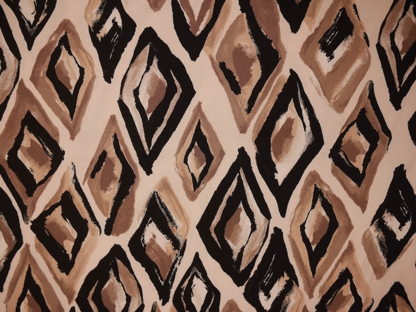 Satin Viscose Fabric - Abstract Diamonds