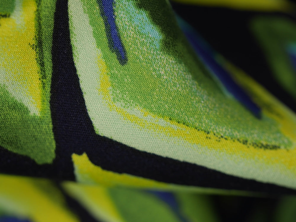 Satin Viscose Fabric - Abstract Diamonds