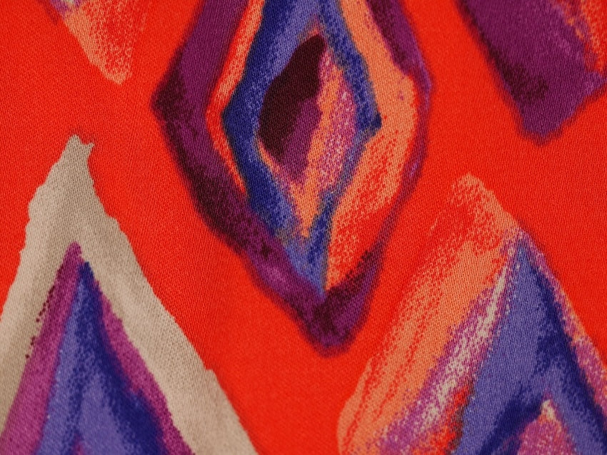 Satin Viscose Fabric - Abstract Diamonds
